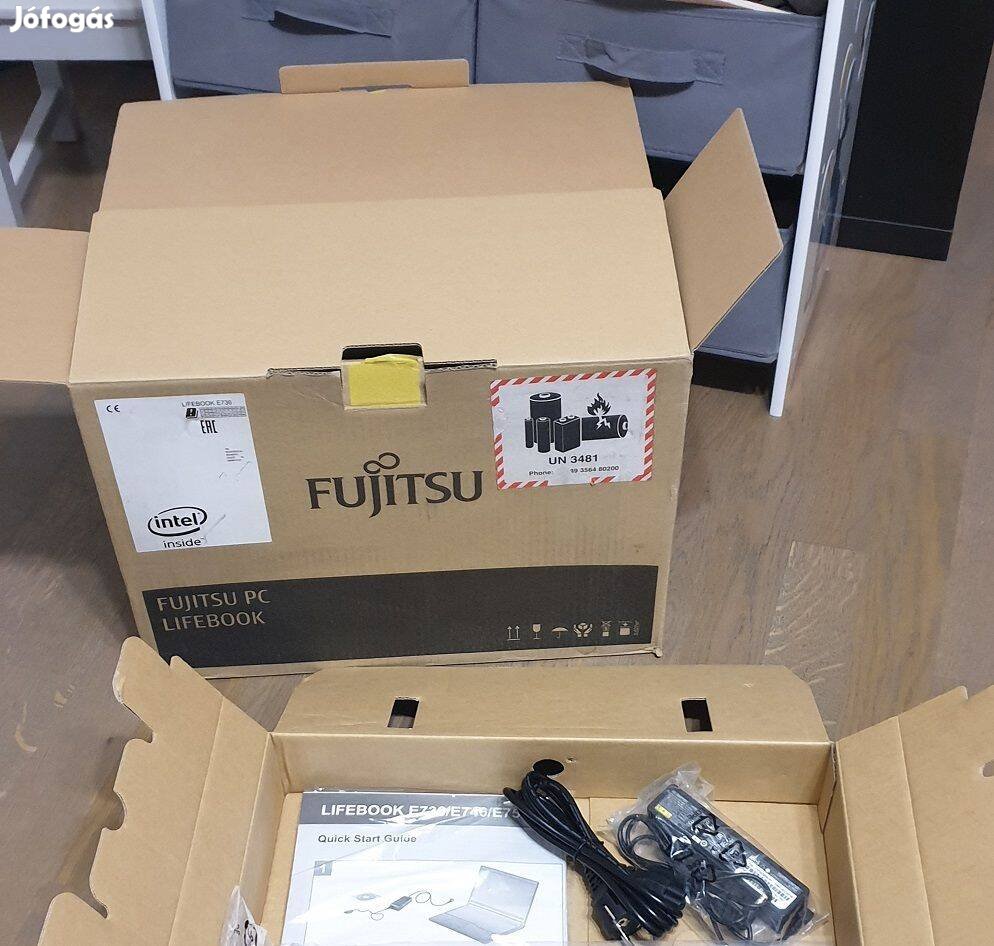 Új Fujitsu E736 i7 laptop, 13,3" Full HD, SSD, fém burkolat