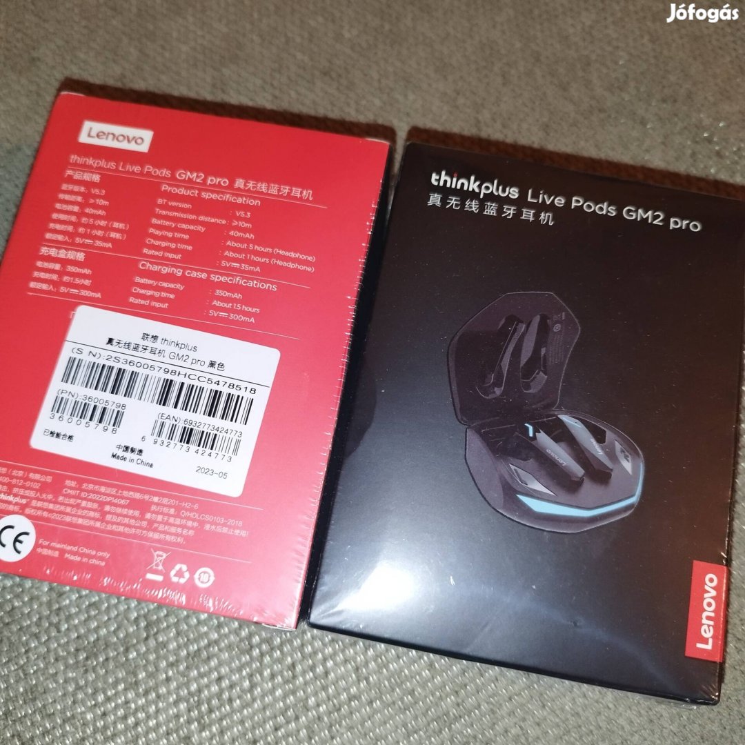 Új Fülhallgató Lenovo thinkplus GM2 Pro Bluetooth 