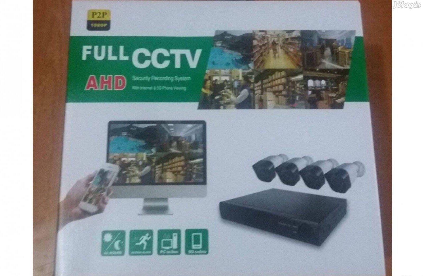 Új Full AHD CCTV 4 Kamerás Komplett Biztonsági Megfigyelő Rendszer