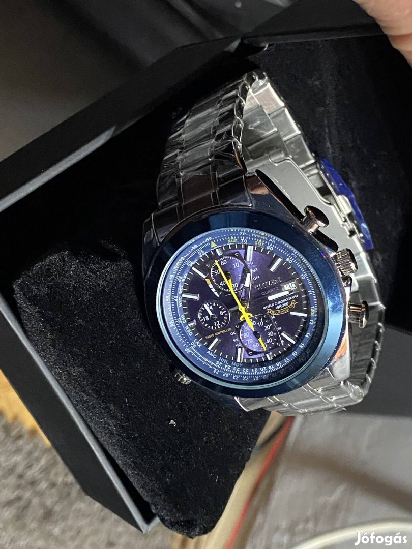 Új Full Acél Quartz Chronograph Citizen Óra 