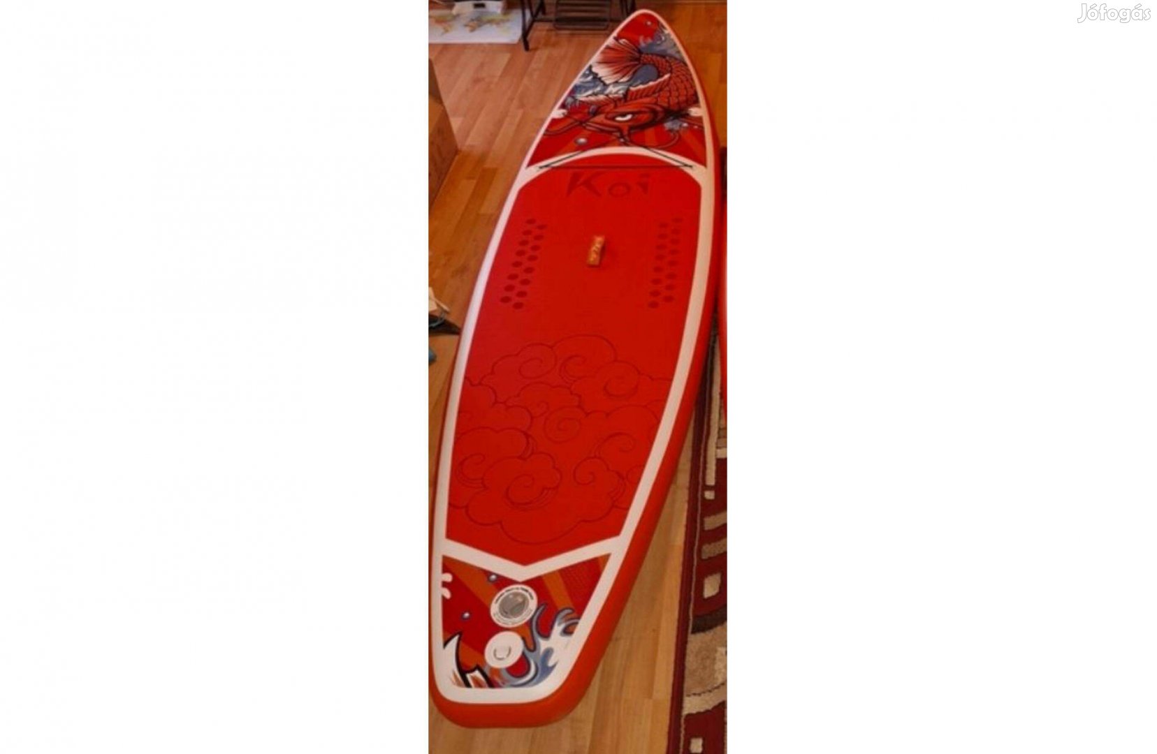 Új Funwater Red Koi SUP dobozában, 335x83x15 cm, 165kg teherbírás