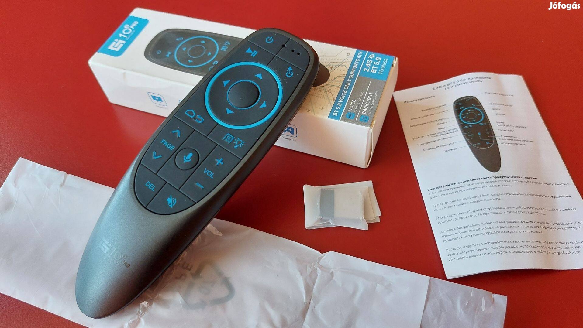 Új Giroszkópos Bluetooth Távirányító TV-Box-hoz Hangvezérlés Háttérvil