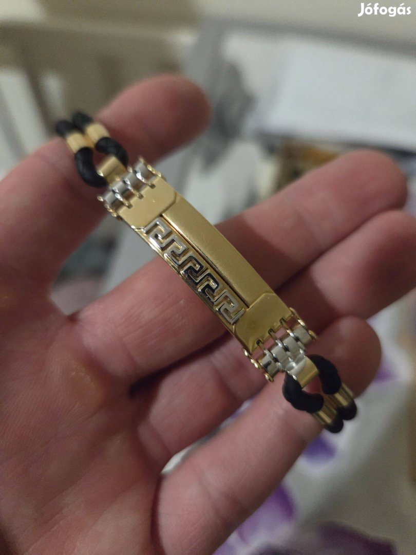 Új Görög mintás fehér arany-arany 14k, magyar fémjeles
