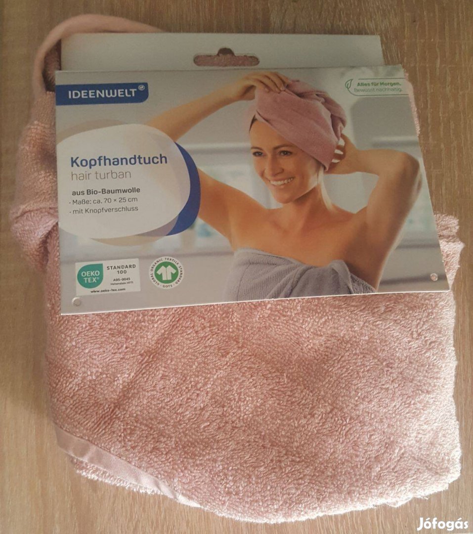 Új Gots biopamut haj törölköző, turbán Akció %%