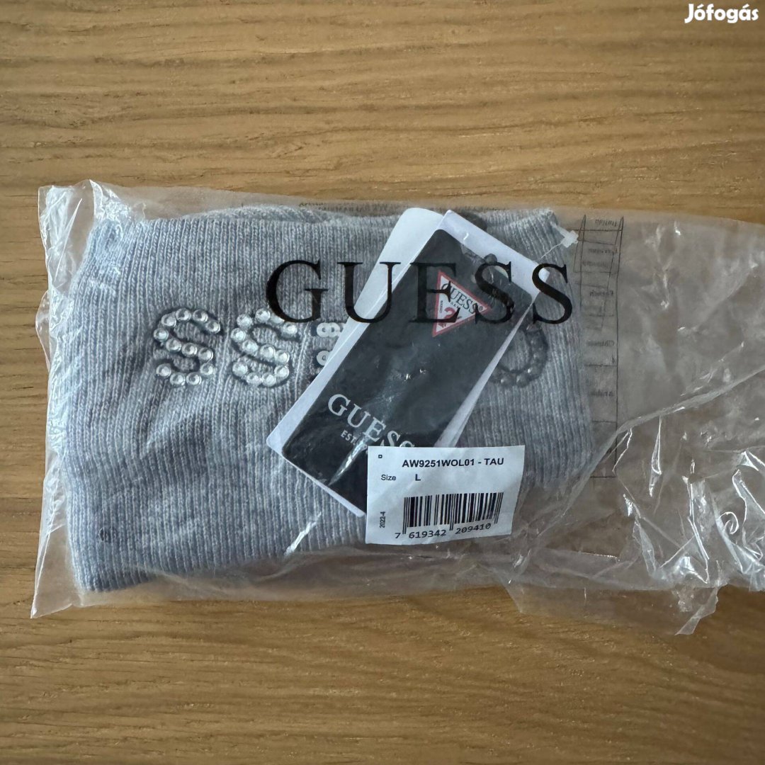 Új Guess Jeans Szürke Téli Sapka Gyapjú és Kasmír Női Flitteres