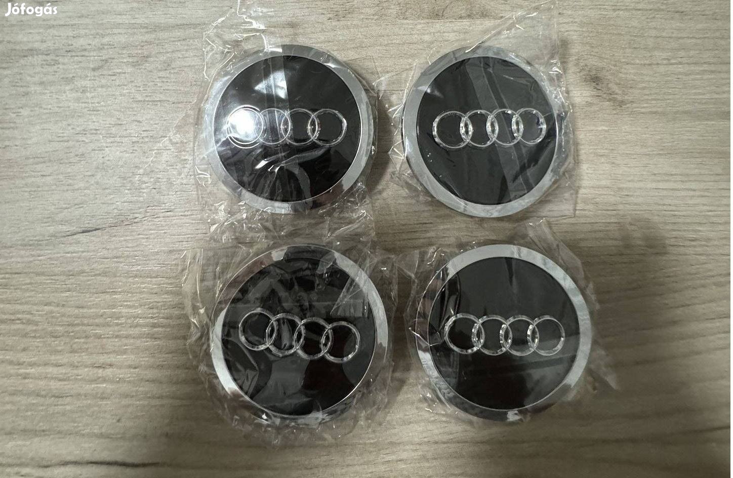 Új Gyári AUDI fekete felnikupak szett (4 db)