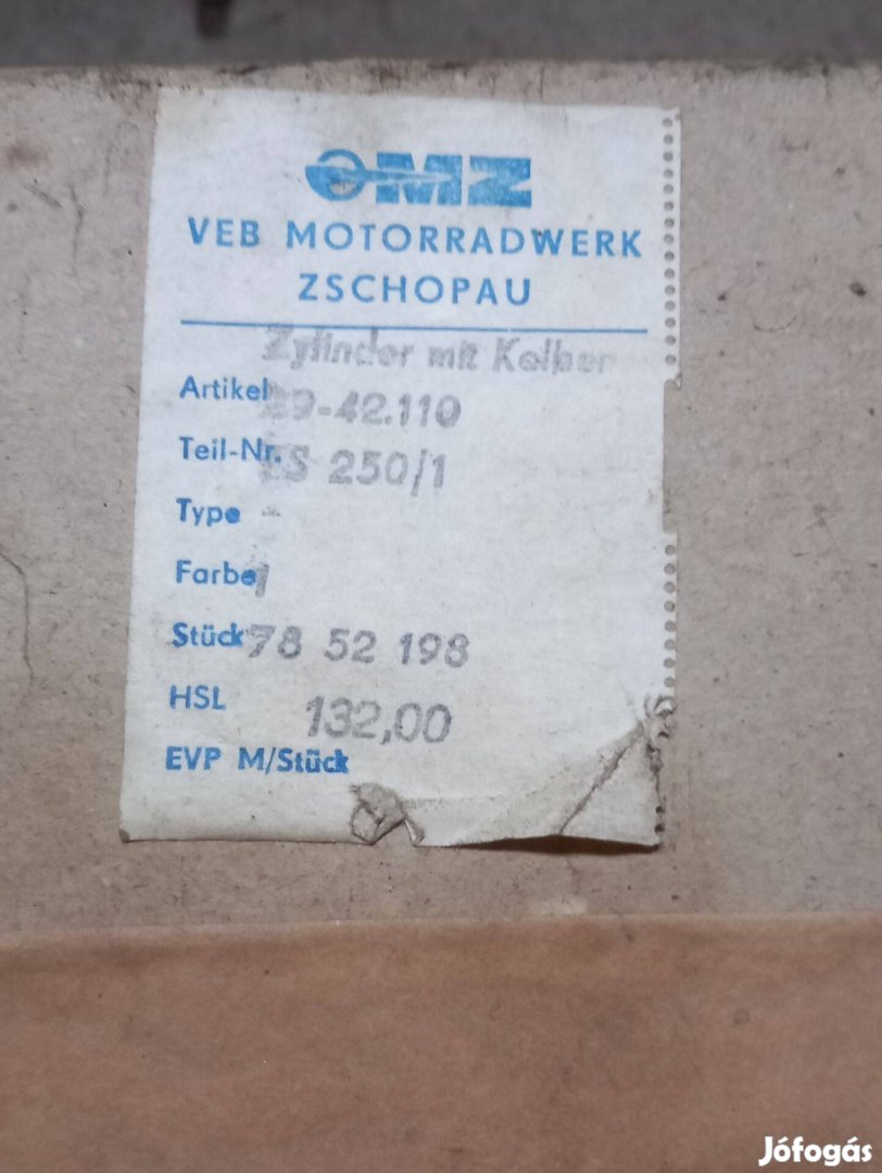 Új Gyári dobozos Mz Ts 250/1 henger
