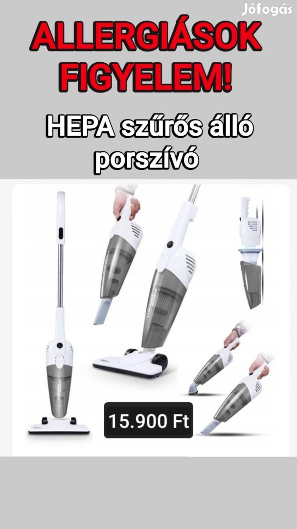 Új HEPA szűrős porszívó garanciával