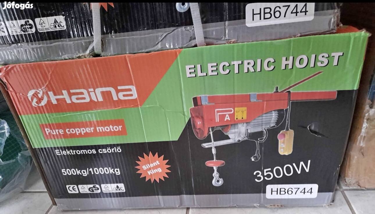 Új Haina elektromos drótköteles emelo, 500kg/1000kg