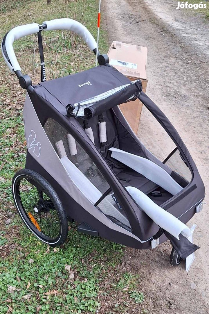 Új Hauck Dryk Duo Plus kétüléses bicikli utánfutó, babakocsi