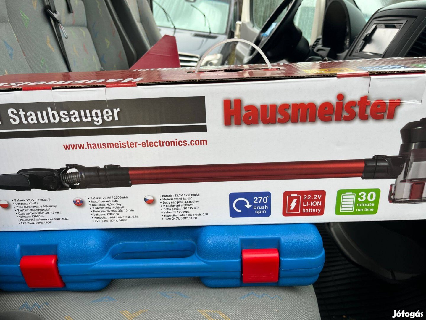 Új Hausmeister HM2061B álló porzsák nélküli akkumulátoros