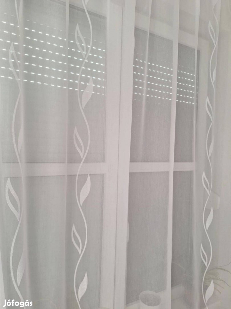 Új Hófehér hullám mintás függöny 8m x 180 cm