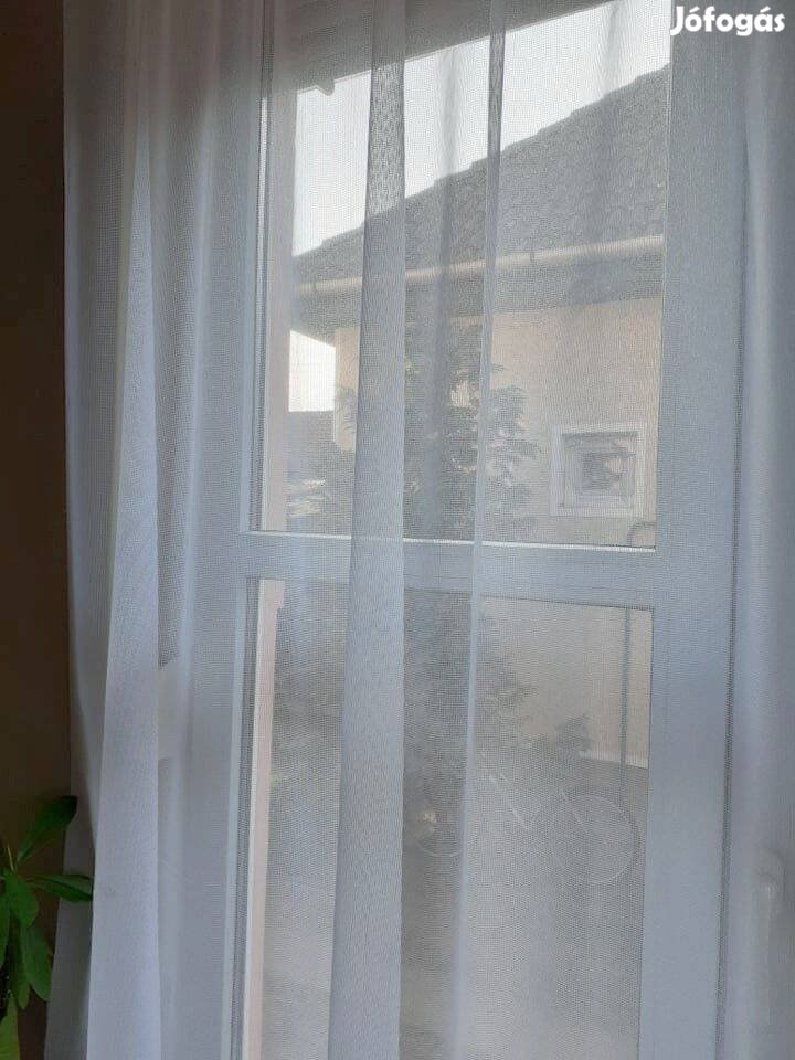 Új Hófehér minta nélküli hálós függöny (4m x 180 cm)