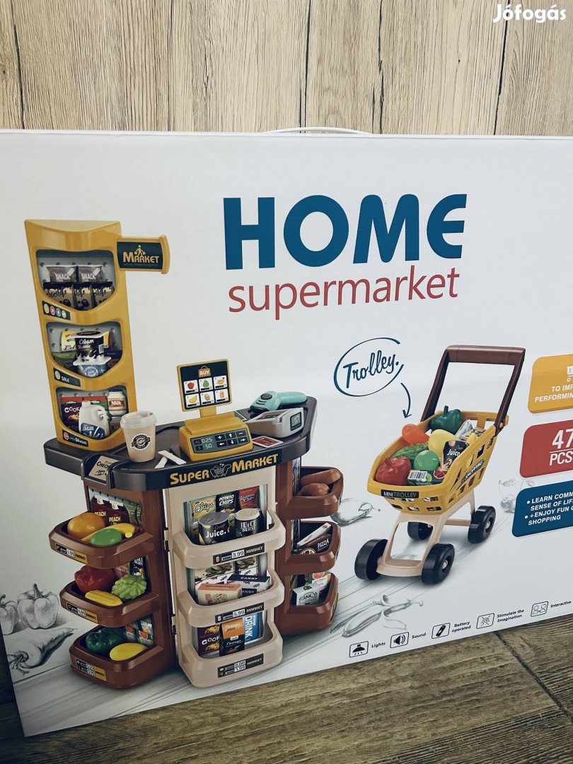 Új Home Supermarket szupermarket vásárló bolt bevásárló készlet játék