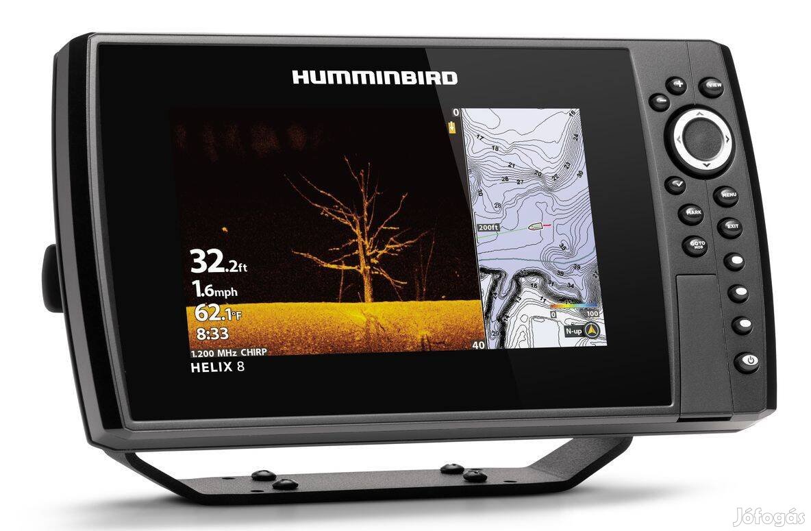 Új Humminbird Helix 8 Chirp Mega SI+ GPS G4N szolár halradar