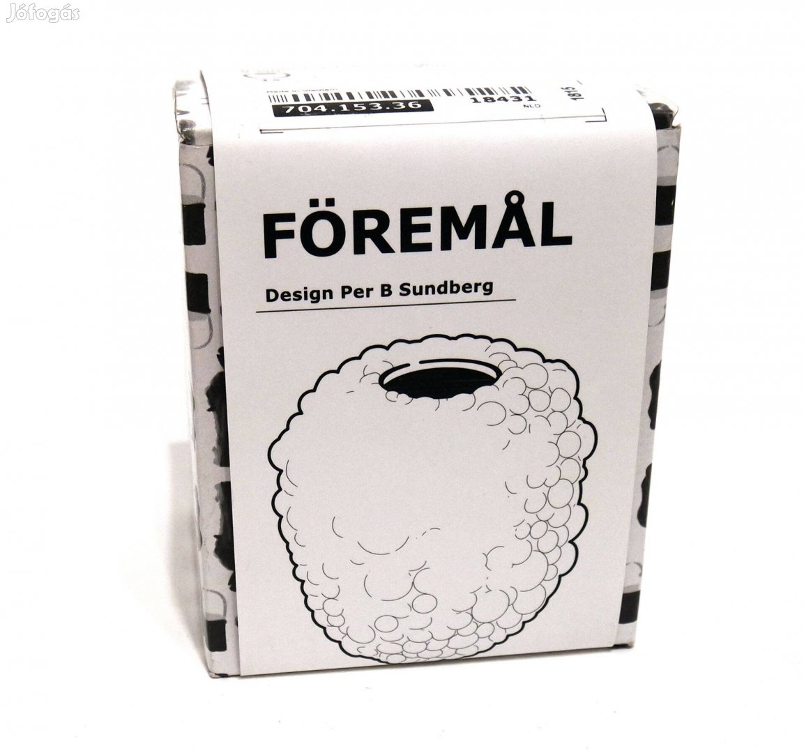 Új IKEA limitált Föremal fehér kis váza - Kézműves - Dobozos - 9 cm