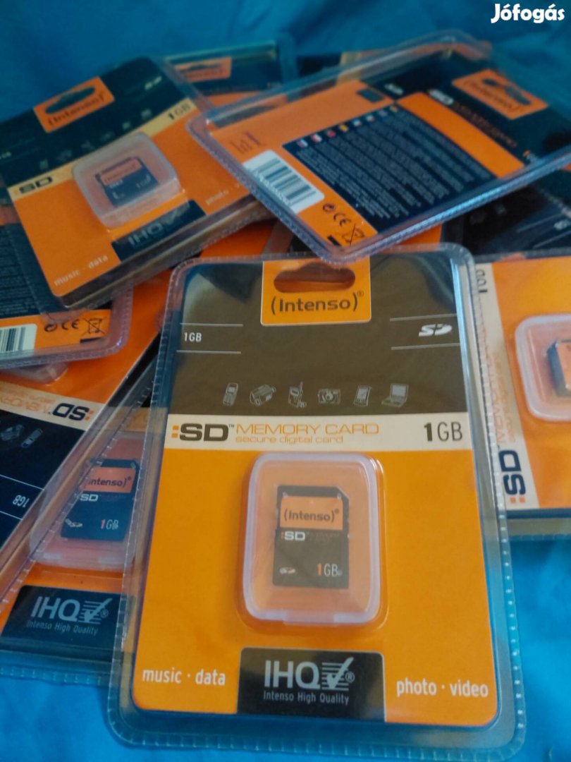 Új Intenso 1GB SD kártya. FAT16 PDA MP3 fényképezőgép videokamera