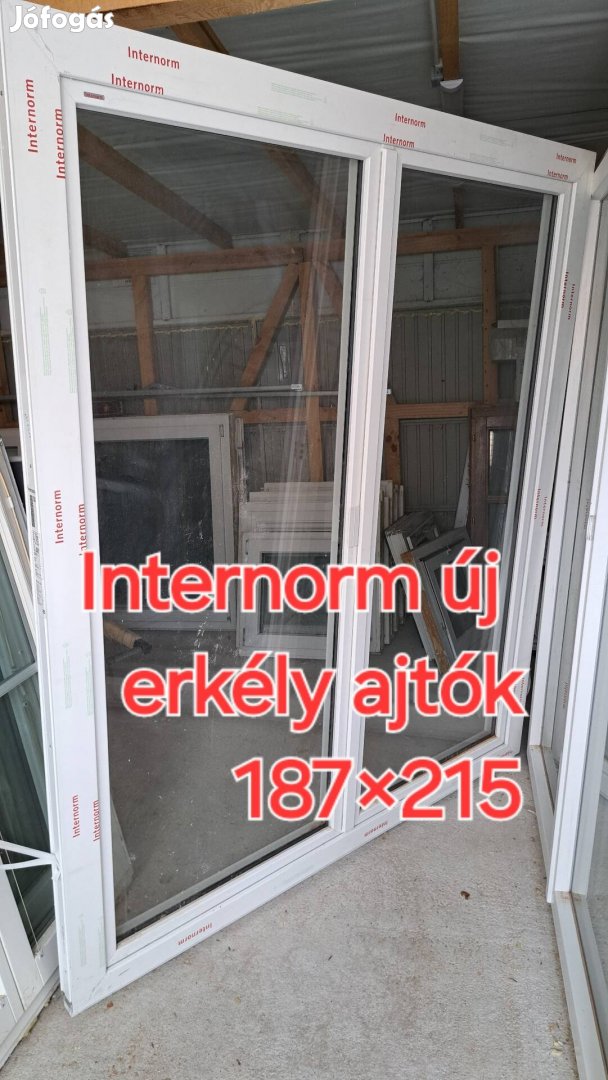 Új Internorm műanyag erkély ajtók 187×215