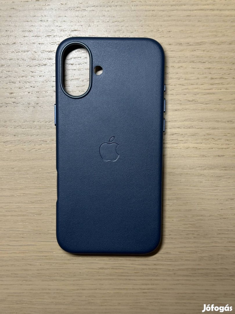 Új Iphone 16 Plus bőrtok sötétkék 