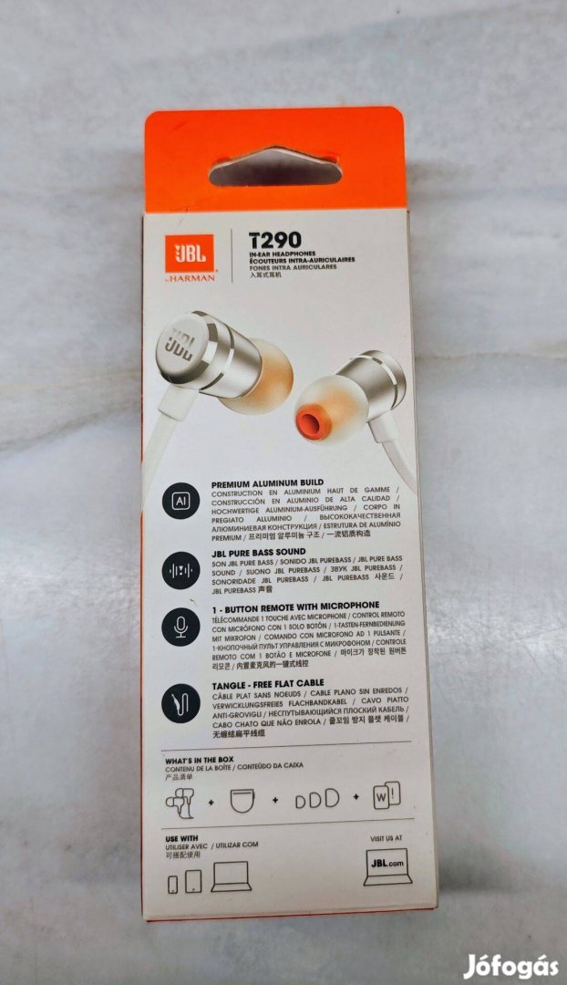 Új JBL Tune 290 mikrofonos fülhallgató T290