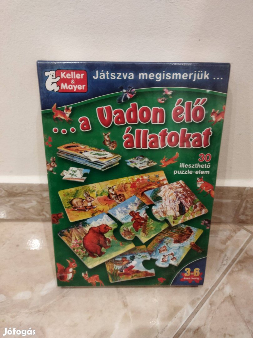 Új Játszva megismerjük a vadon élő állatokat puzzle, készségfejlesztő