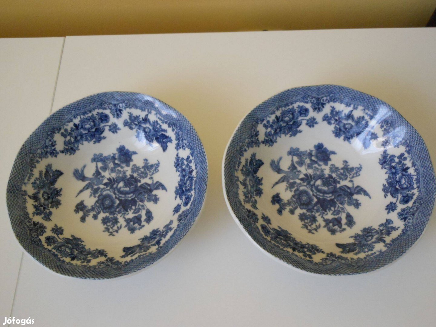 Új Johnson Bross England 1883. angol kék porcelán - fácán mintás, 2 db