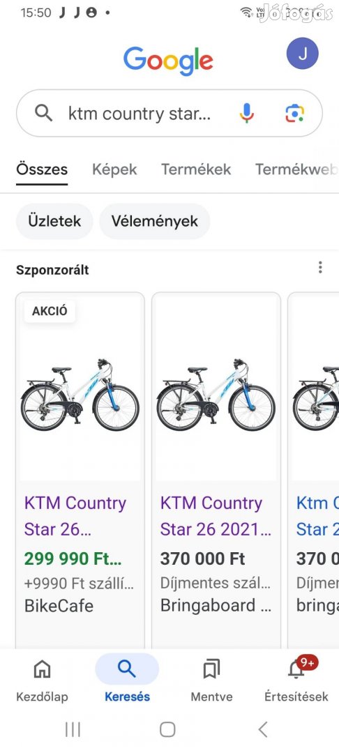 Új KTM Country Star 26-os agydinamós kerékpár 