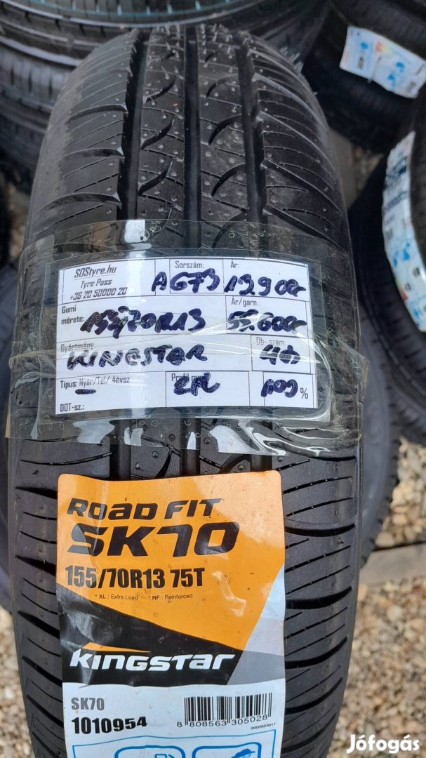 Új Kingstar 155/70R13 nyári gumiabroncsok 