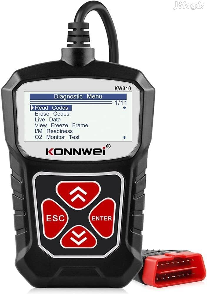 Új Konnwei Kw310 OBD autó diagnosztikai műszer, hibakód olvasó törlő