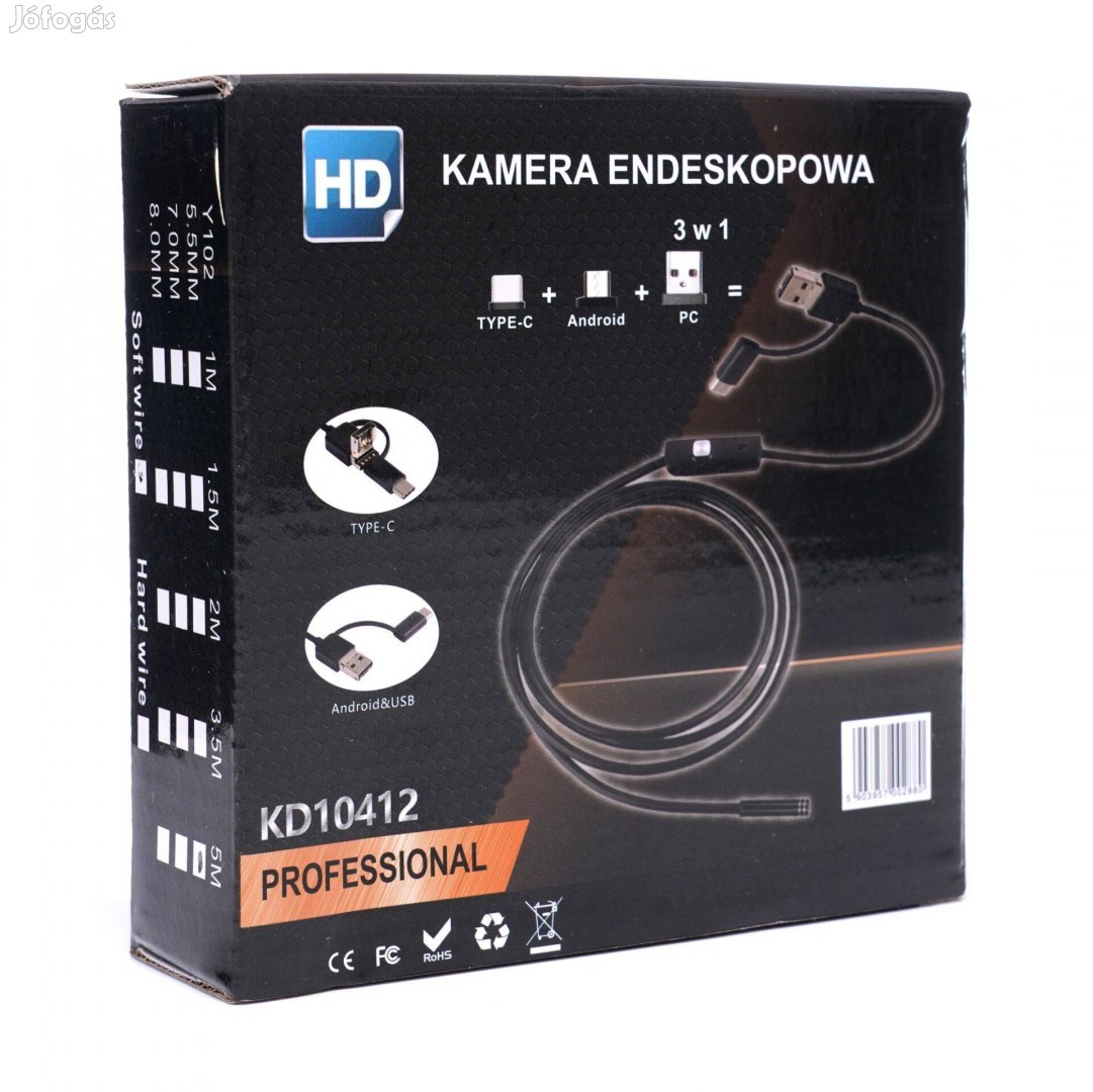 Új Kraft&Dele KD10412 endoszkóp kamera 3in1 5 Méter