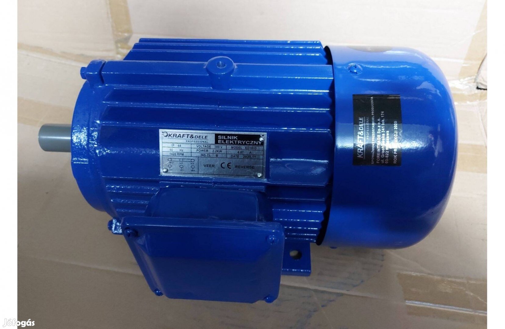 Új Kraft&Dele KD1810 talpas villanymotor 1,1KW/380V/1400/perc Garancia