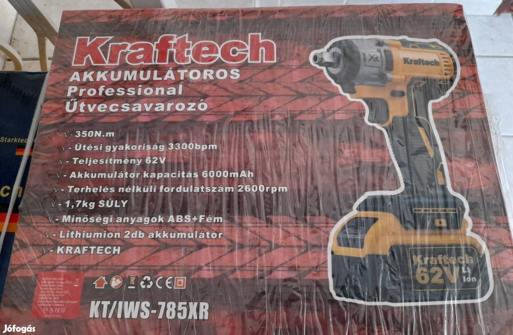 Új Kraftech Akkus Ütvecsavarozó, kerékkulcs 350Nm