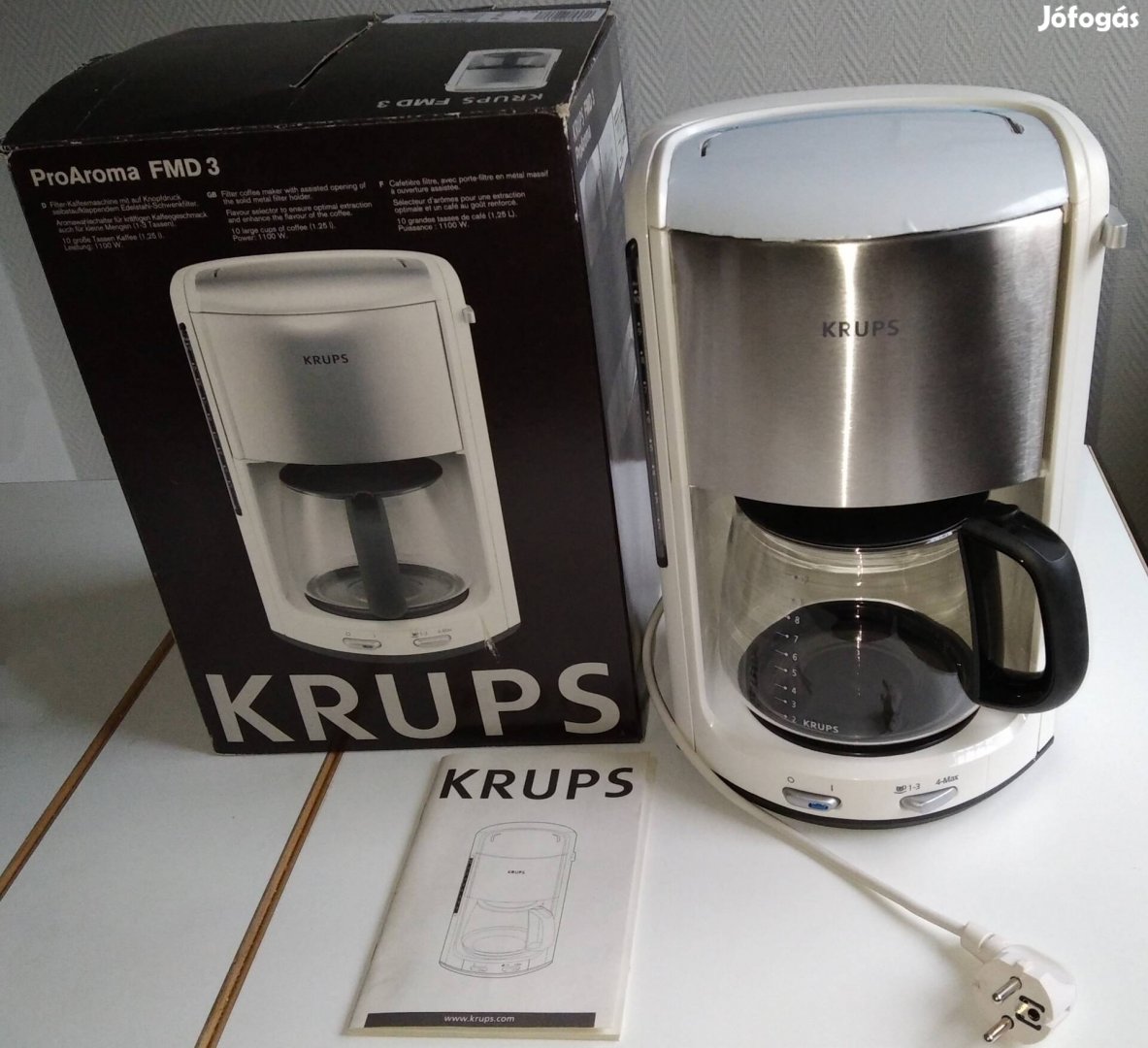 Új Krups filteres kávéfőző, teafőző Proaroma FMD3; 1,25L; 950-1150W 