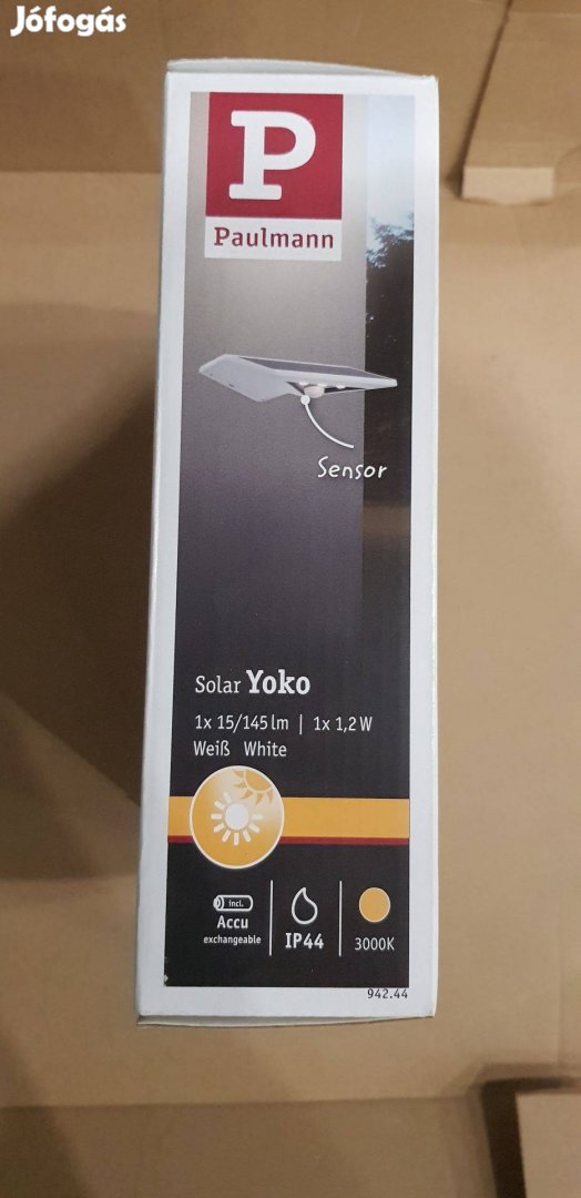 Új LED napelemes mozgásérzékelős fali lámpa Paulmann Solar Yoko