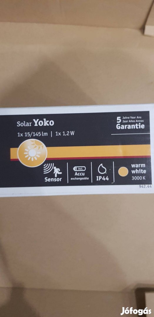 Új LED napelemes mozgásérzékelős fali lámpa Paulmann Solar Yoko