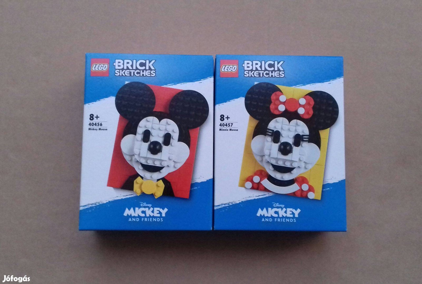 Új LEGO Brick Sketches 40456 Mickey Mouse 40457 Minnie Mouse Fox.árban