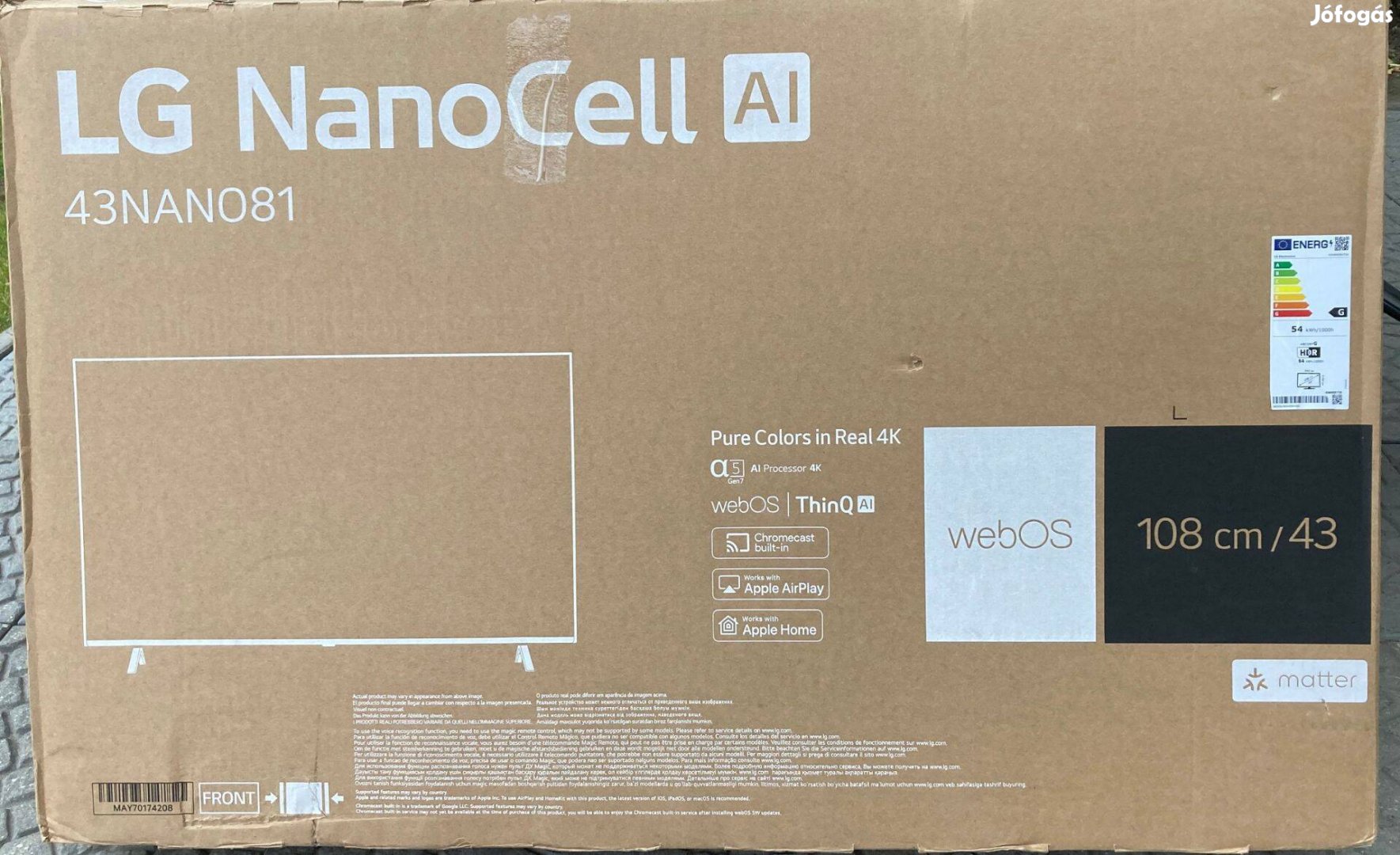 Új LG 43nano81t3a 43 108 cm UHD 4K Nanocell smart led tv