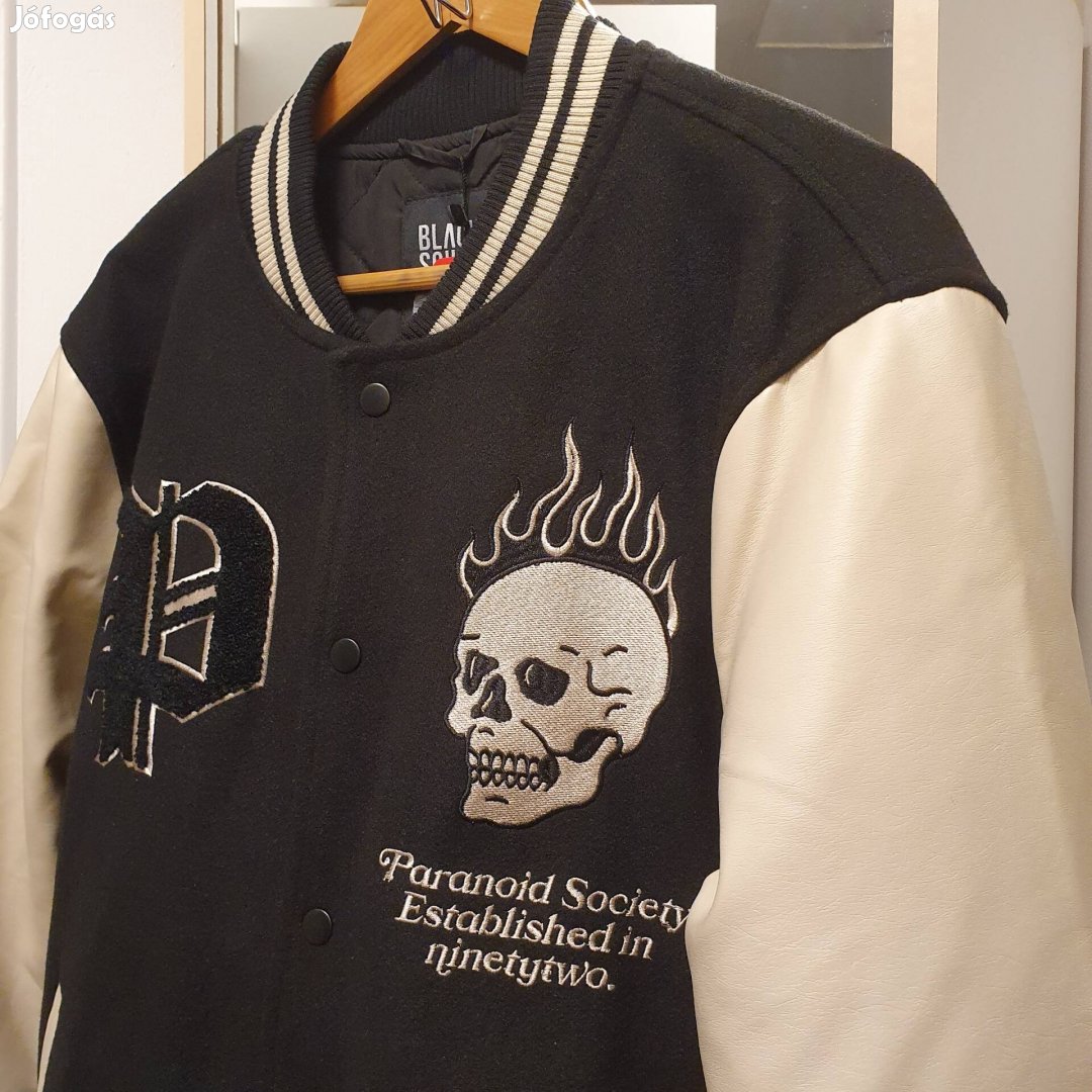 Új L-es Black Squad varsity baseball bomber dzseki kabát