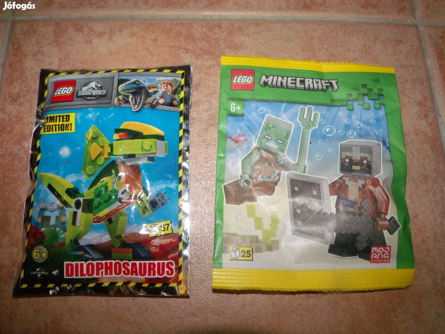 Új Lego Jurassic 122115 Dilophosaurus Minecraft 662405 Drowned és Hero