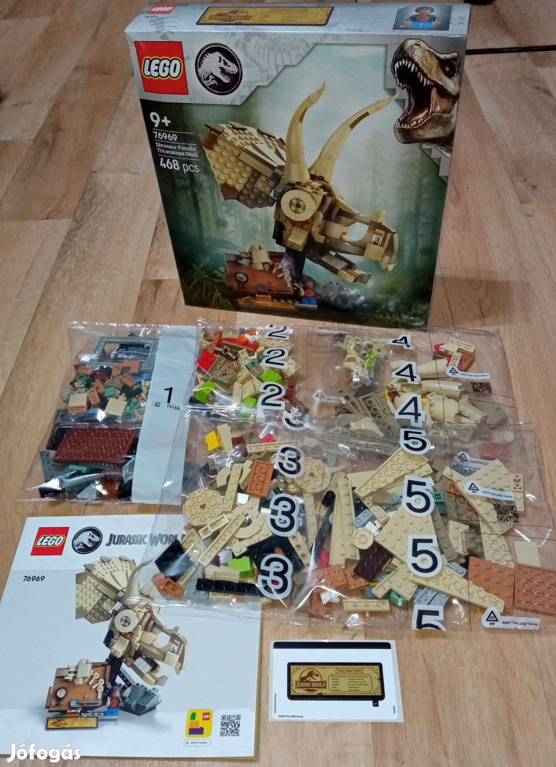 Új Lego Jurassic World 76969 Triceratops-koponya figura nélkül
