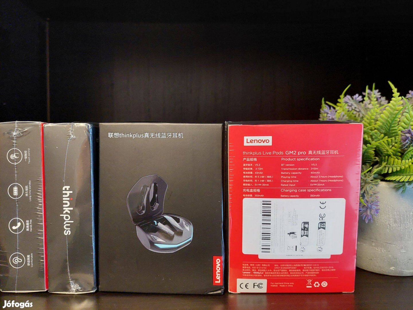 Új Lenovo GM2 Pro Bluetooth 5.3 fülhallgató fejhallgató Fekete