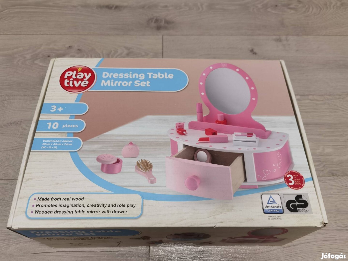 Új Lidl playtive játék sminkasztal tükörrel fiókkal és kiegészítőkkel