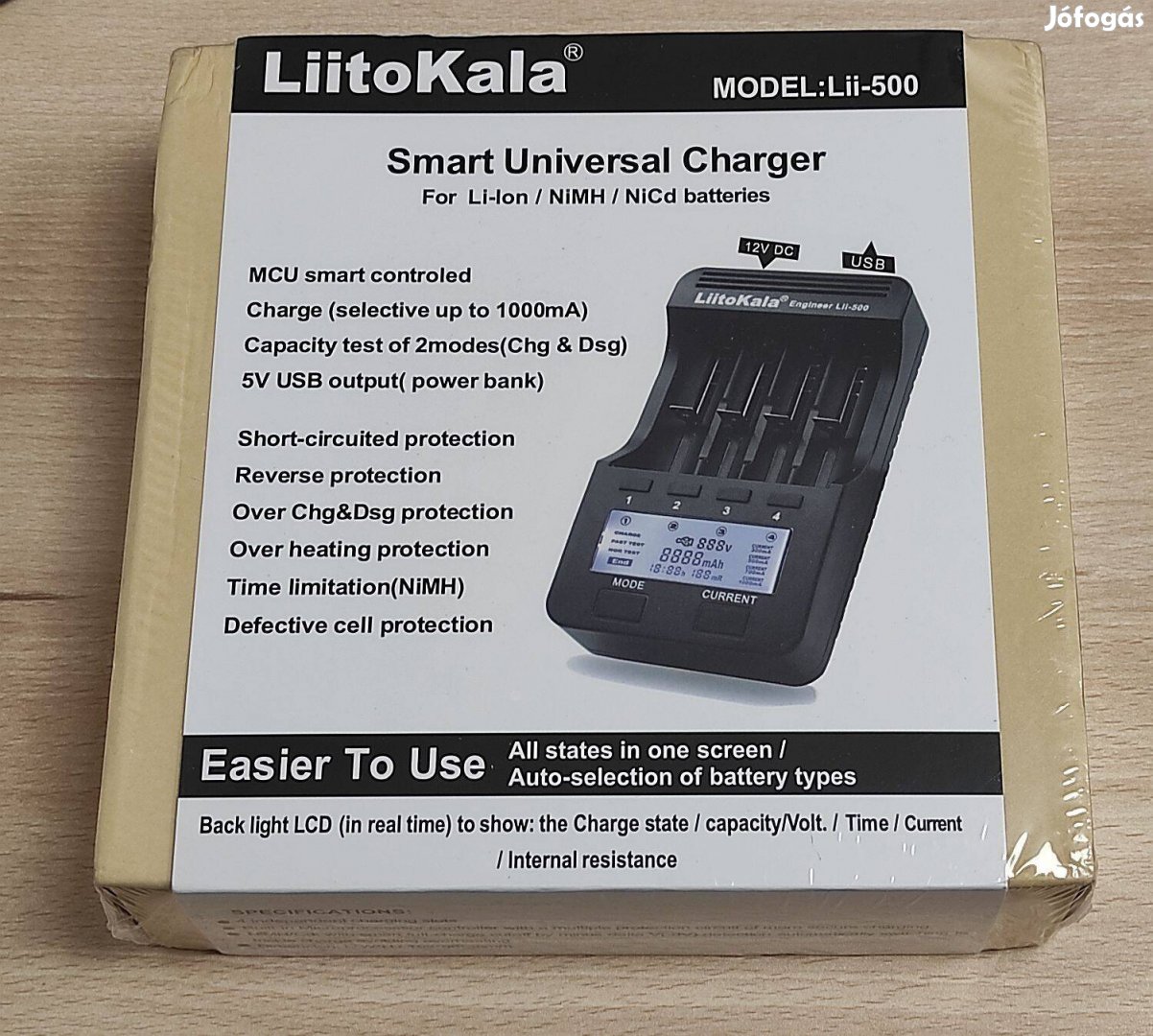 Új Liitokala Engineer Lii-500 LCD Li-Ion akkumulátor töltő NiMH