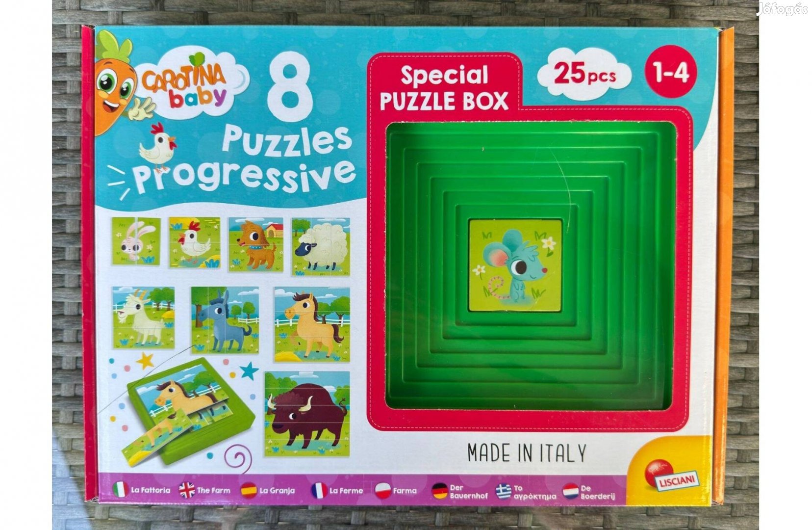 Uj Lisciani Carotina baby 8 Szint Progressziv Puzzle Farm Nehezedő