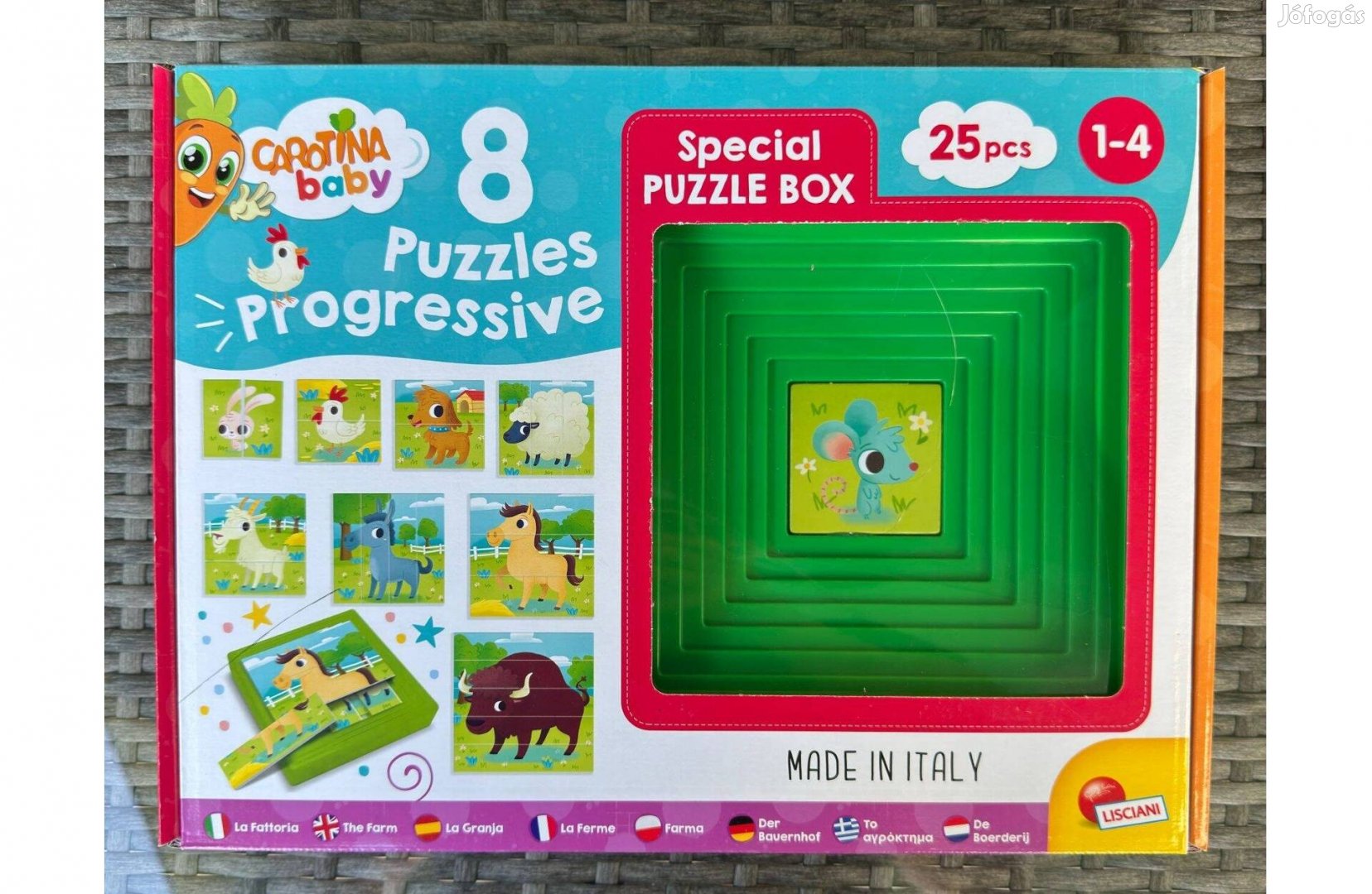 Új Lisciani Carotina baby 8 progresszív puzzle farm