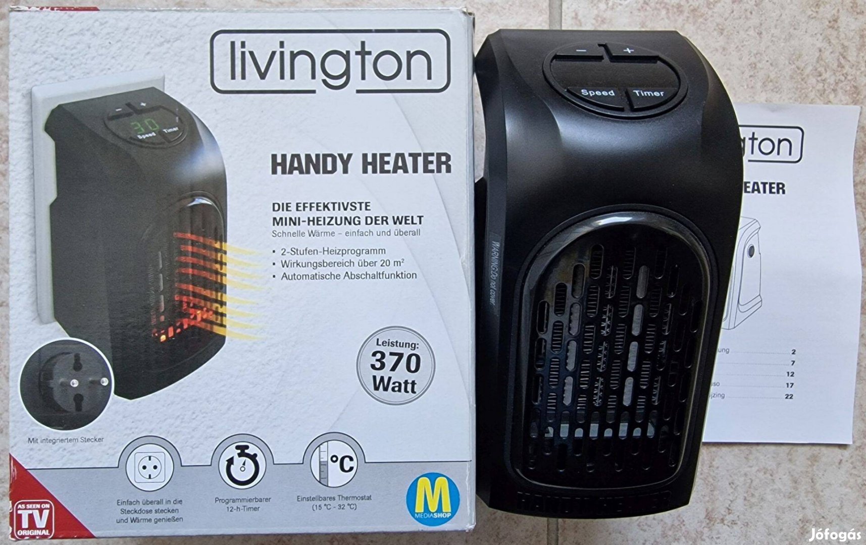 Új Livington Handy Heater Mini Hősugárzó eredeti doboz