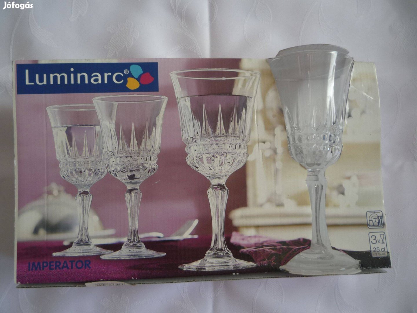 Új Luminarc 3 db-os 2,5 dl-es talpas pohár készlet