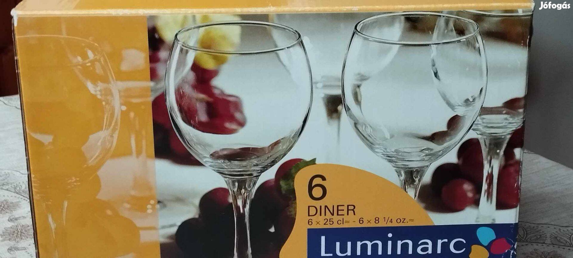 Új Luminarc 6 db borospohár készlet eladó