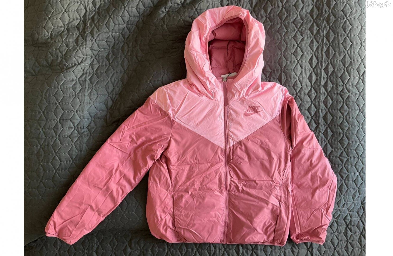 Új M Nike Női Rózsaszín Kifordítható Toll Tollkabát Pink Kabát