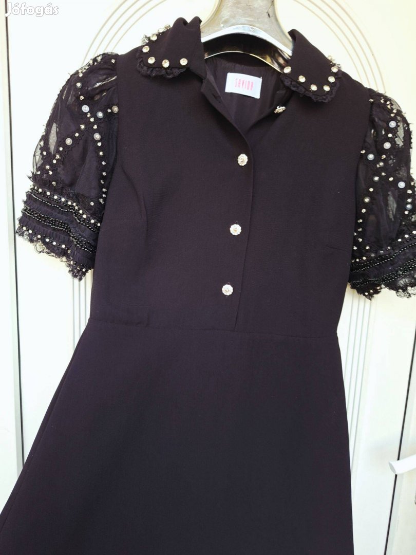 Új M-es Savida kövekkel disz gyönyörű fekete alkalmi női